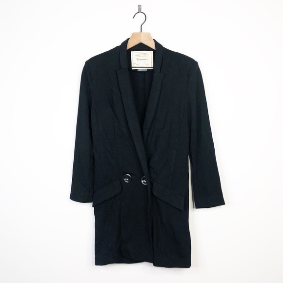 Cartonnier Anthropologie Black Long Blazer Jacket - Picture 1 of 5